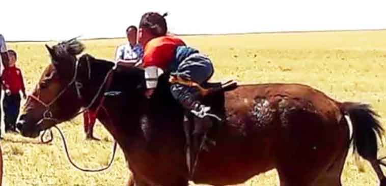 Хоёр настай хүүхдээр хурдан морь унуулсан аавыг торгоод өнгөрчээ