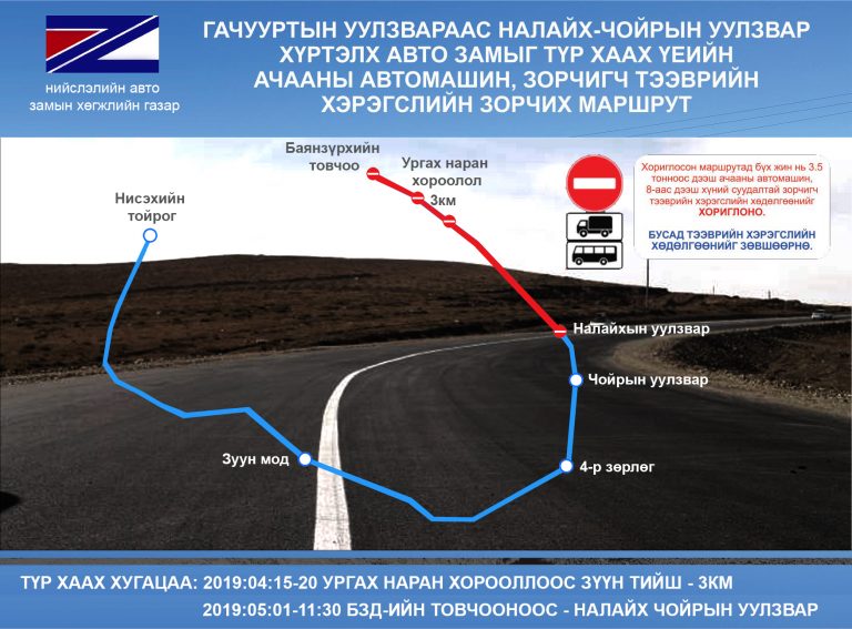 Налайх-Гачууртын замыг хэсэгчлэн хаав