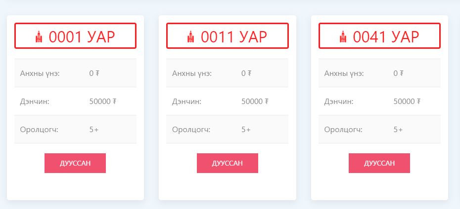 427 саяд хүрсэн 0001 УАР дугаар зарагджээ