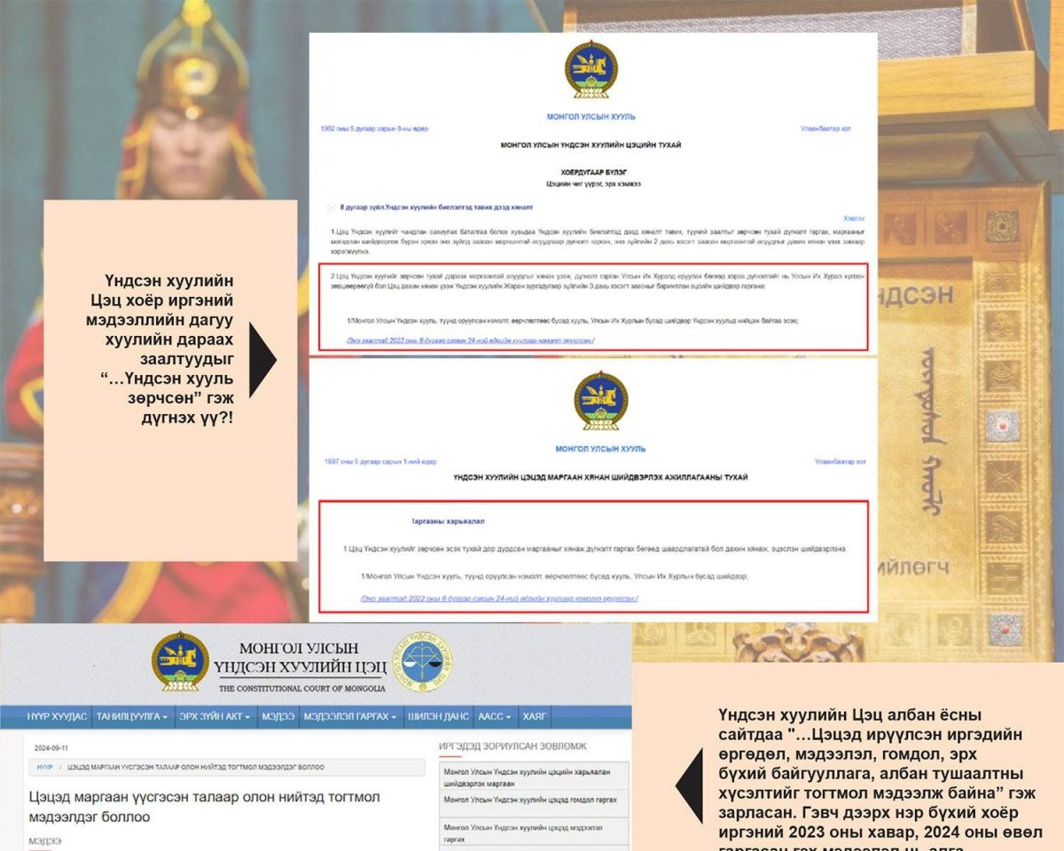 “...Цэцийн дээр нэг л юм бий, тэр нь хөх тэнгэр биш Үндсэн хууль юм”