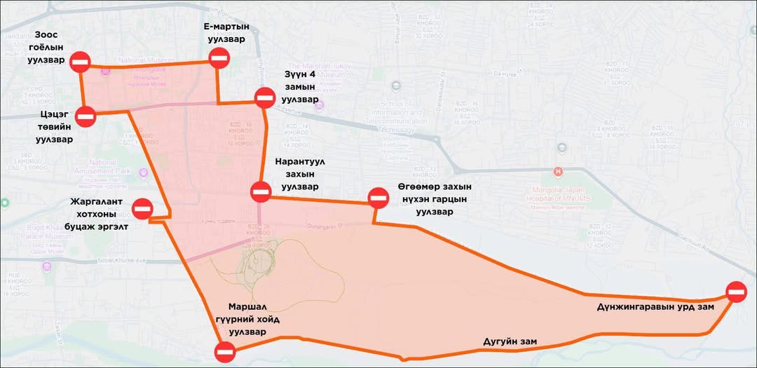 Бямба гарагт 06-18 цаг хүртэл дараах замуудыг ХААНА