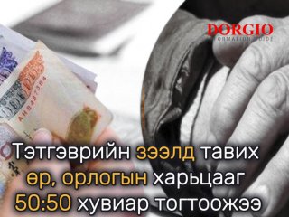 Тэтгэврийн зээлд тавих өр, орлогын харьцааг 50:50 хувиар тогтоожээ