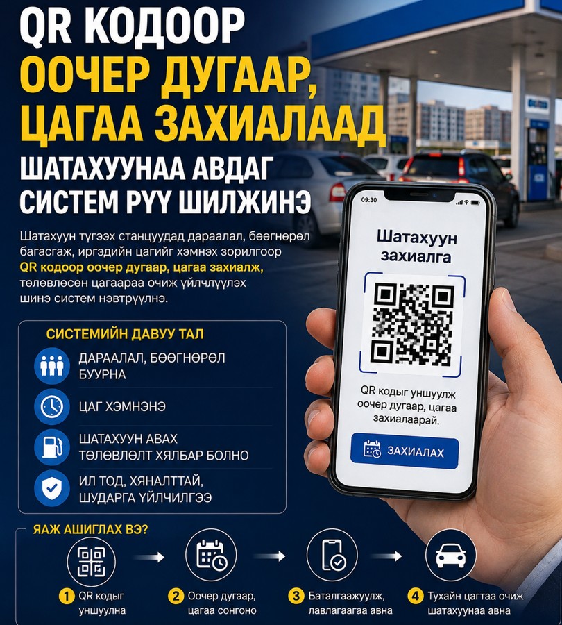 Г.Дамдинням: QR кодоор оочер дугаар, цагаа захиалаад шатахуунаа авдаг систем рүү шилжинэ 